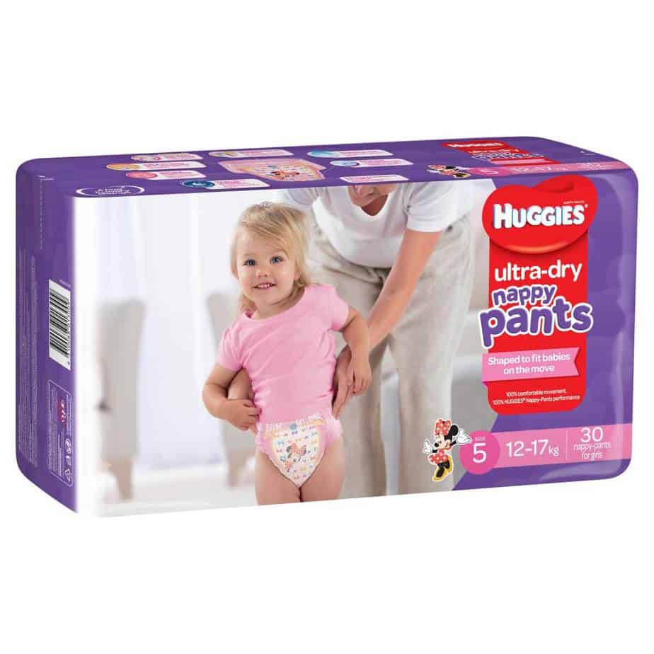 Huggies Ultra Dry Nappy Pants Stage 5 (Walker) Girls 12-17kg - 30s Nappy Pants-8557