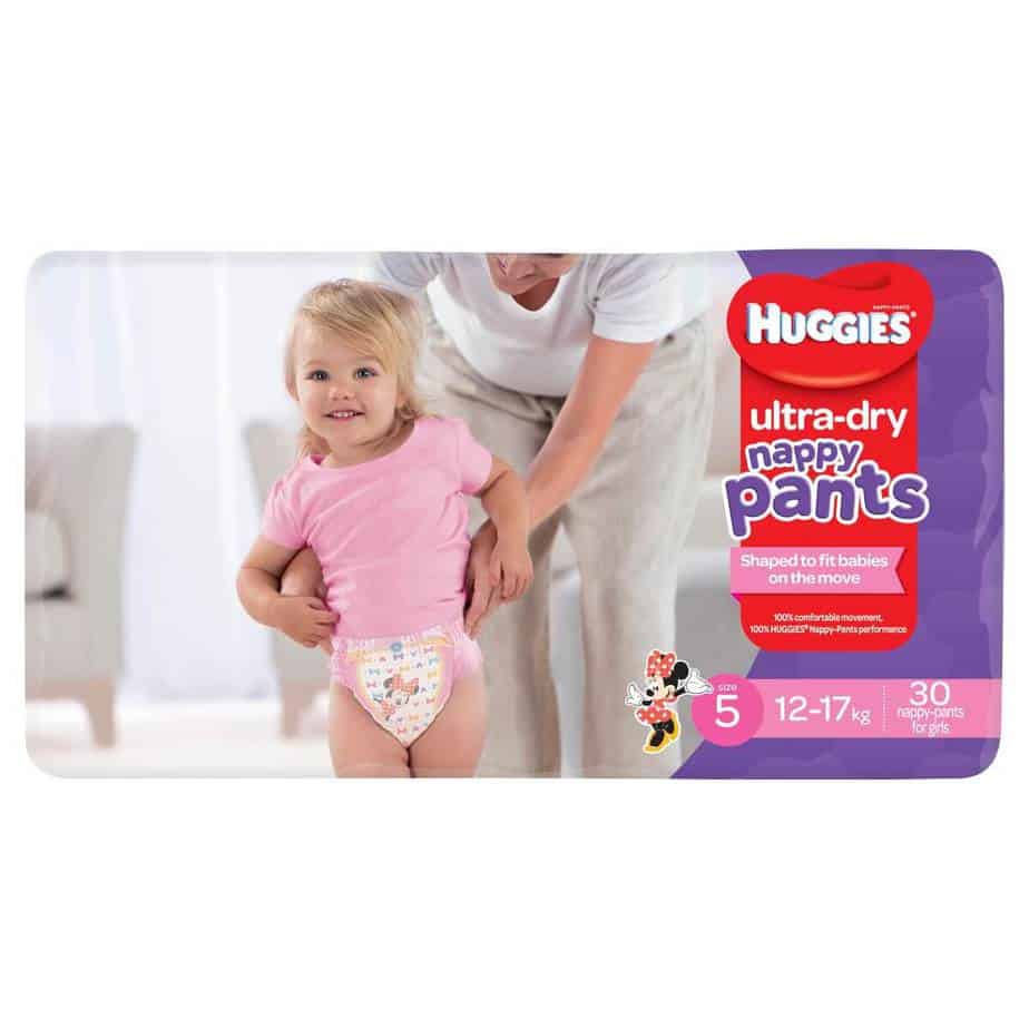 Huggies Ultra Dry Nappy Pants Stage 5 (Walker) Girls 12-17kg - 30s Nappy Pants-8558