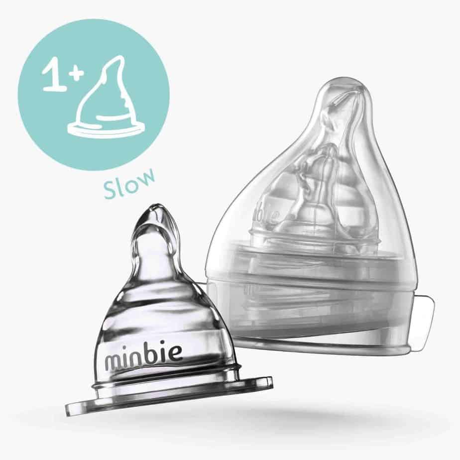 Minbie Slow Flow Teats 1+ months 2pk-755