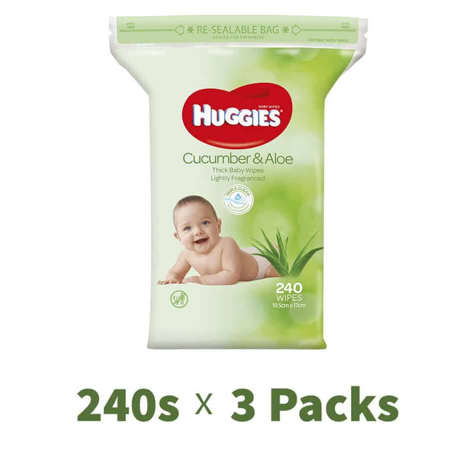 Huggies® Baby Wipes Cucumber & Aloe Jumbo 240s - Shipper-0
