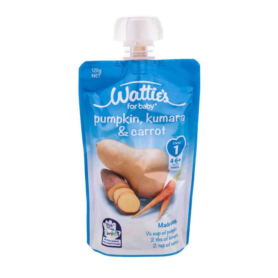 Wattie's Baby Food 120g Pouch (Stage 1) - Pumpkin, Kumara & Carrot-0