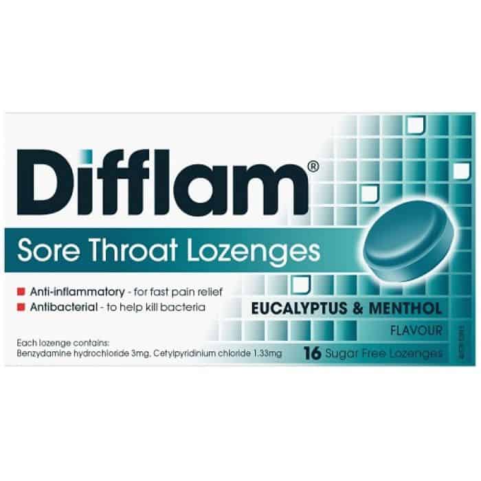 DIFFLAM Throat Lozenges MENTHOL/ EUCALYPTUS 16s-0