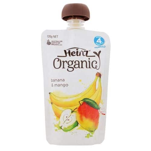 Heinz Organic Baby Food 120g Pouch - Banana & Mango-0