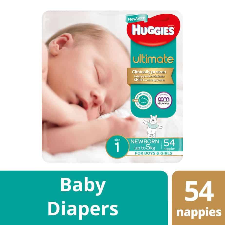Huggies® Ultimate Nappies Newborn 0-5kg Bulk 54s-8455