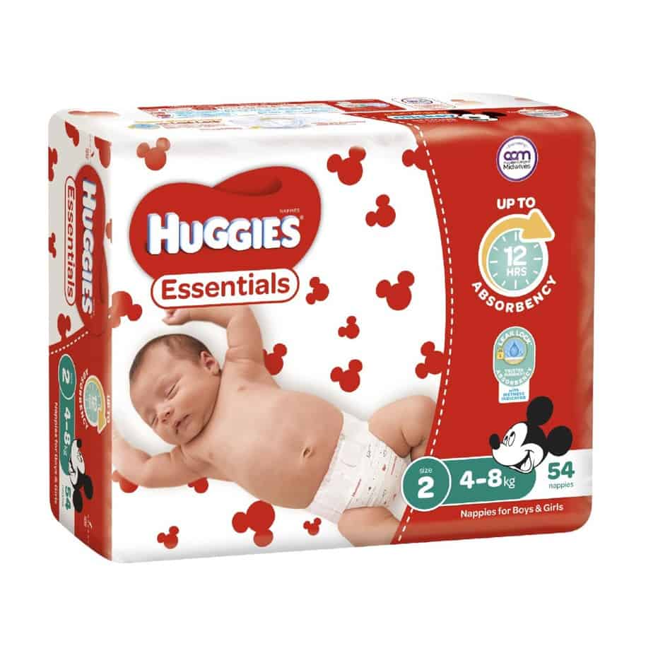 Huggies Essentials Range - Stage 2 Unisex 4-8kg (Infant) 54s-0
