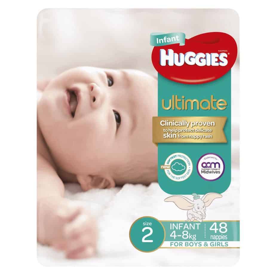 Huggies® Ultimate Nappies Infant Unisex 4-8kg Bulk 48s-8457