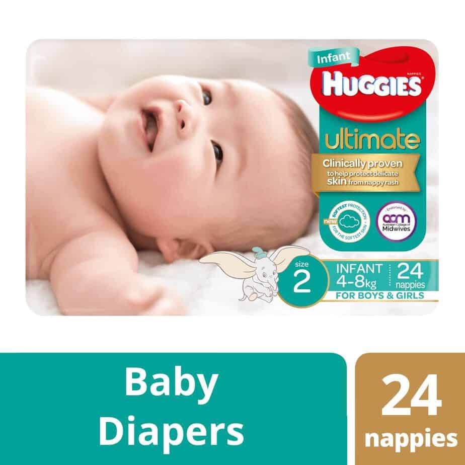 Pixie Box' Huggies® Ultimate Nappies Infant Unisex 4-8kg 96s-10795