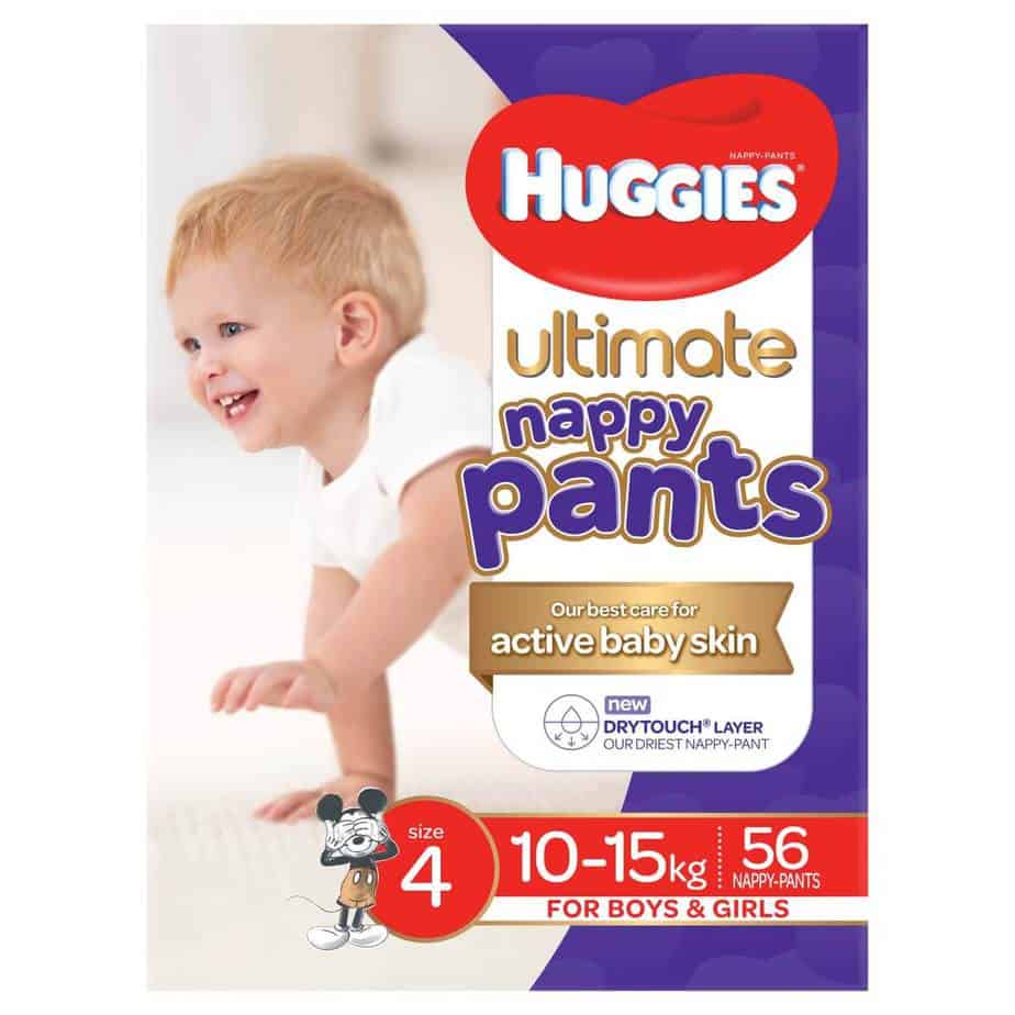 Huggies Ultimate Nappy Pants - Size 4 (Toddler 10-15kg) - Unisex - Jumbo Box - 56s-7826