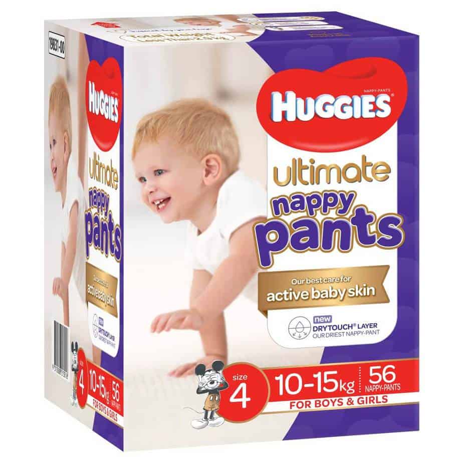 Huggies Ultimate Nappy Pants - Size 4 (Toddler 10-15kg) - Unisex - Jumbo Box - 56s-7829