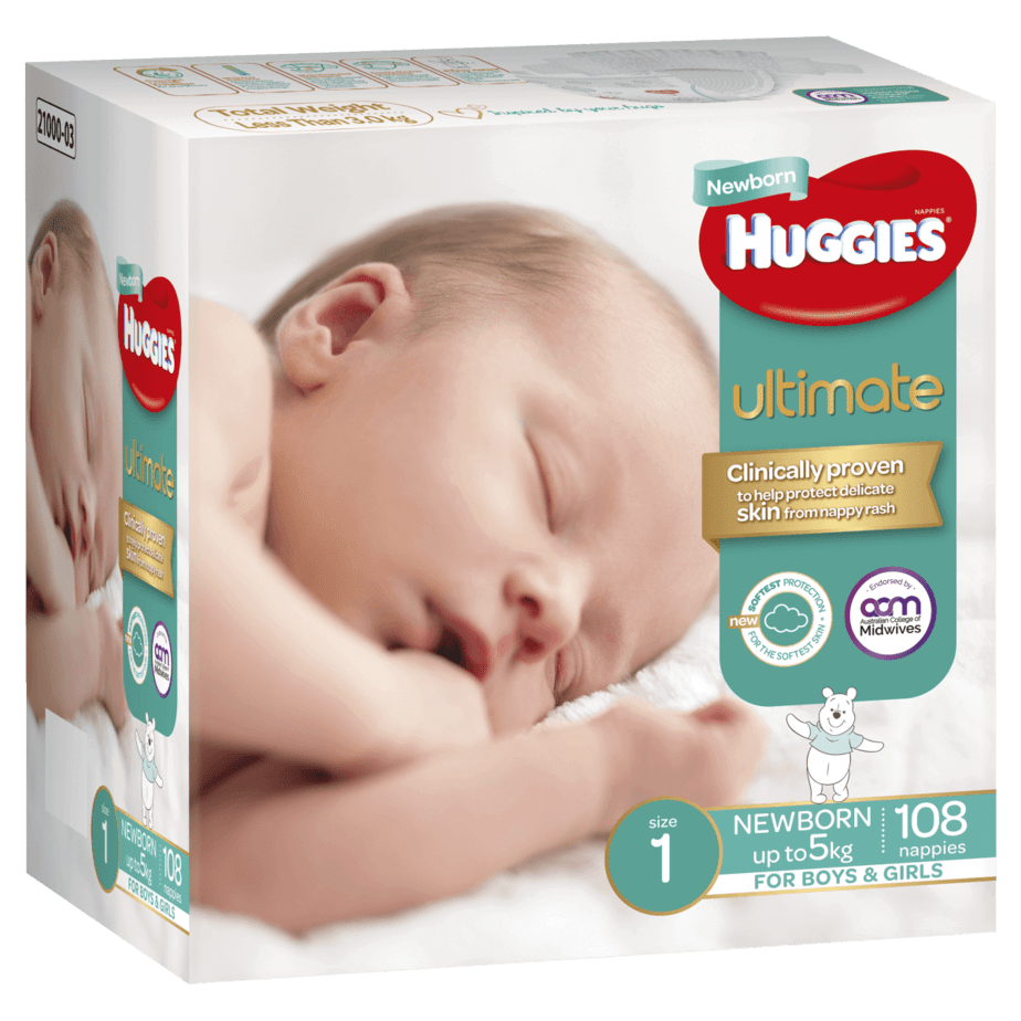 Huggies® Ultimate Newborn Nappies Jumbo 108s-7869