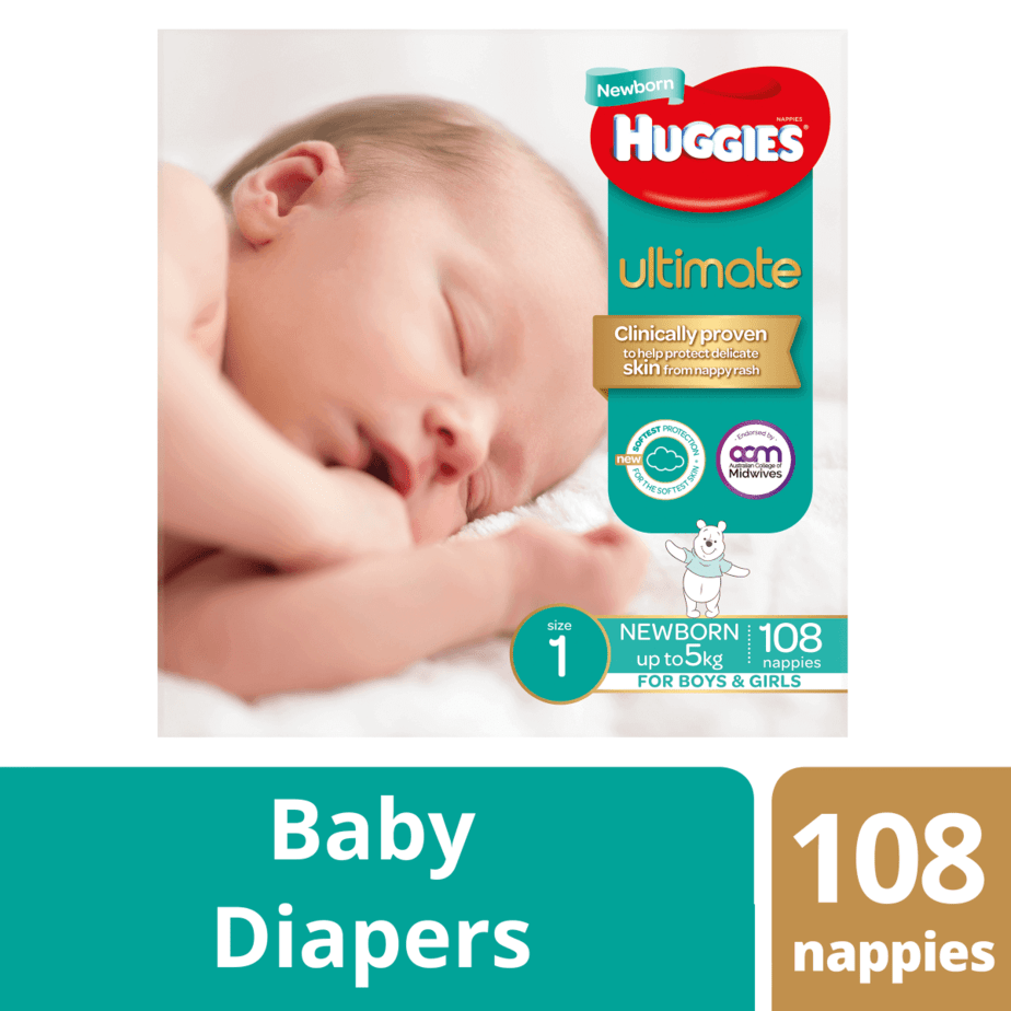 Huggies® Ultimate Newborn Nappies Jumbo 108s-7873