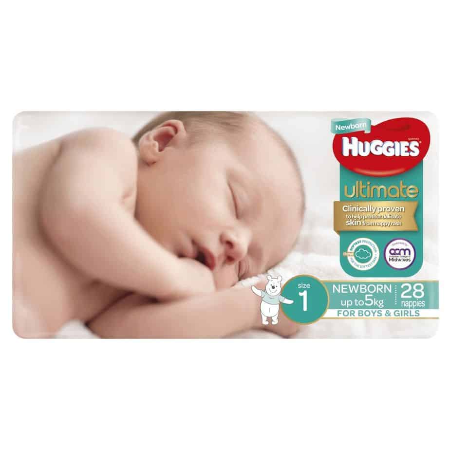 Huggies Nappies Newborn 0-5kg 28s-7866
