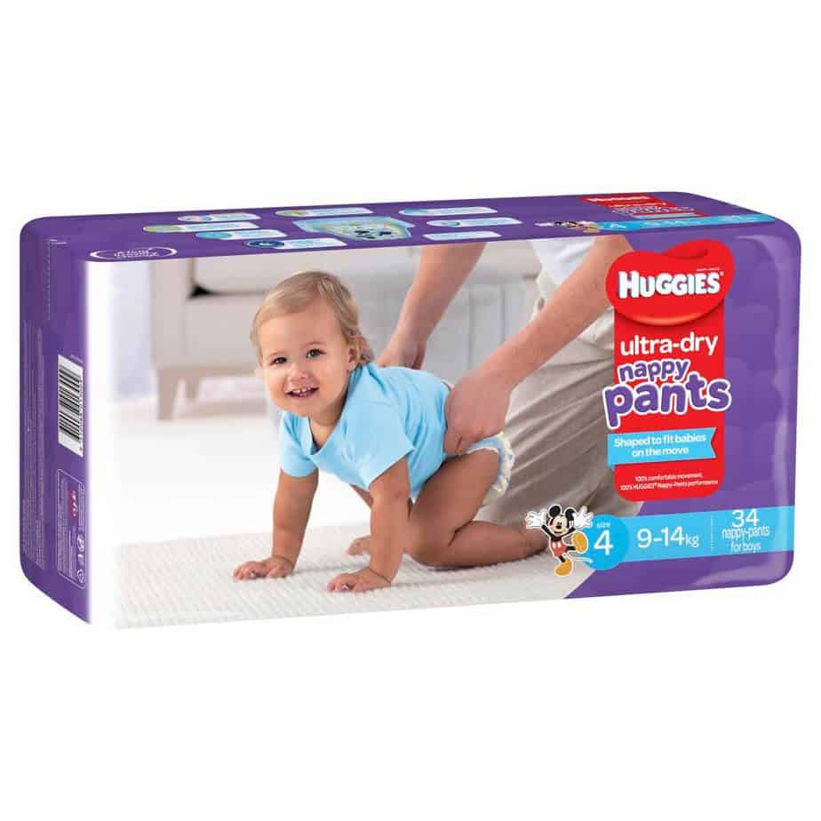 'Monster' Huggies Ultra Dry Nappy Pants Stage 4 (Toddler) Boys 9-14kg - 136s Nappy Pants-8498