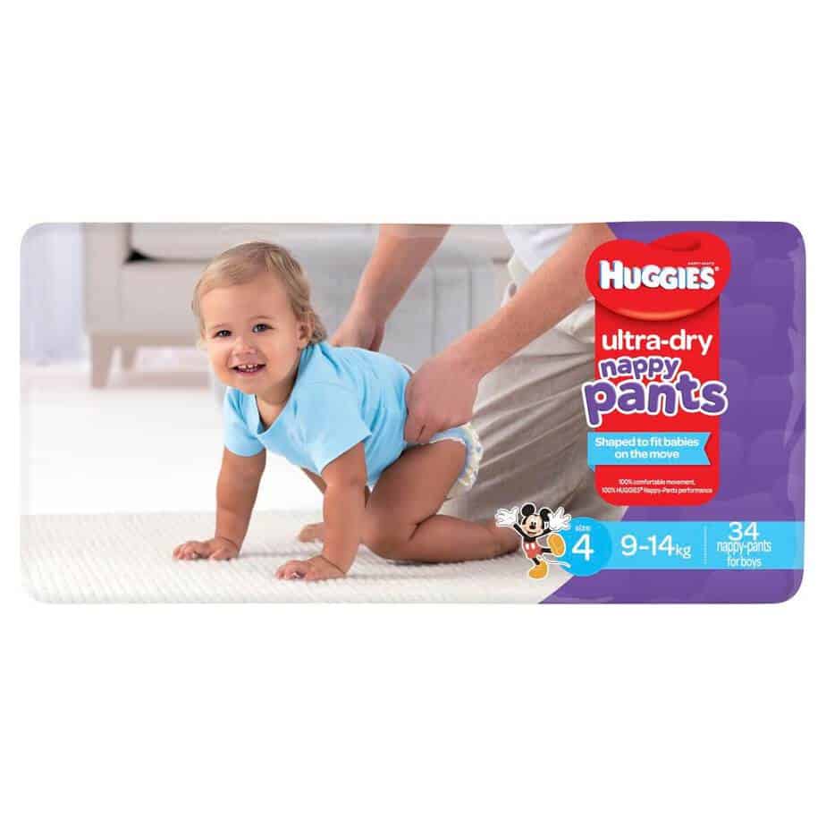 'Monster' Huggies Ultra Dry Nappy Pants Stage 4 (Toddler) Boys 9-14kg - 136s Nappy Pants-8499