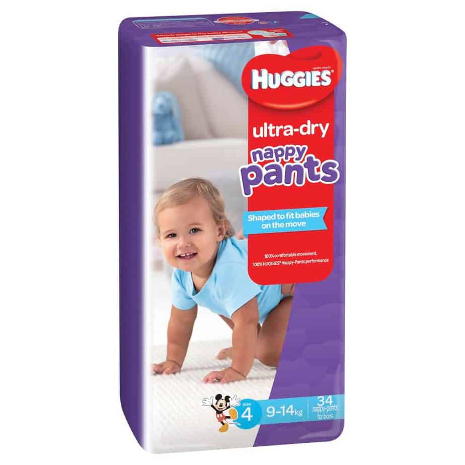 Huggies Ultra Dry Nappy Pants Stage 4 (Toddler) Boys 9-14kg - 34s Nappy Pants-0