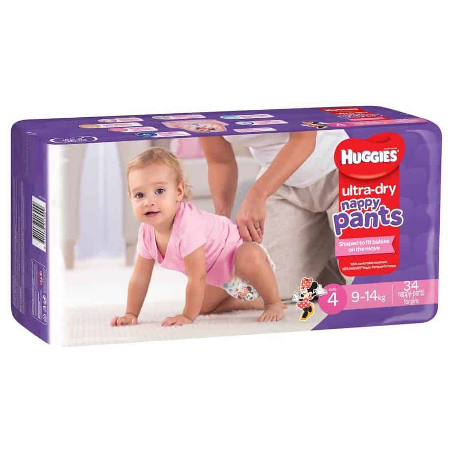 Huggies Ultra Dry Nappy Pants Stage 4 (Toddler) Girls 9-14kg - 34s Nappy Pants-8487