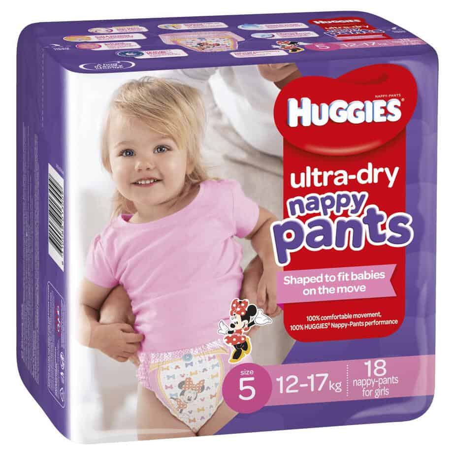 Pixie Box' Huggies Ultra-Dry Nappy Pants Stage 5 Girl 12-17kg (Walker) 72s-10824