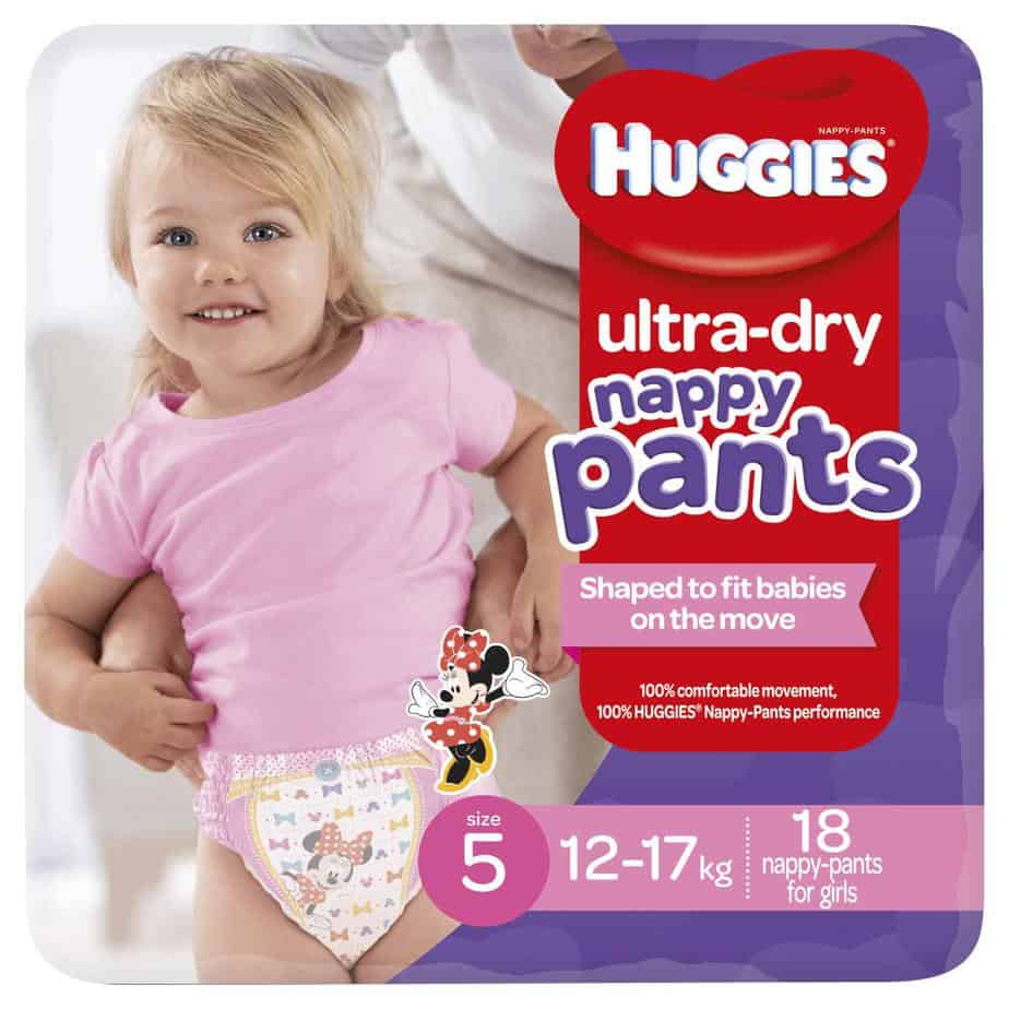 Pixie Box' Huggies Ultra-Dry Nappy Pants Stage 5 Girl 12-17kg (Walker) 72s-10825