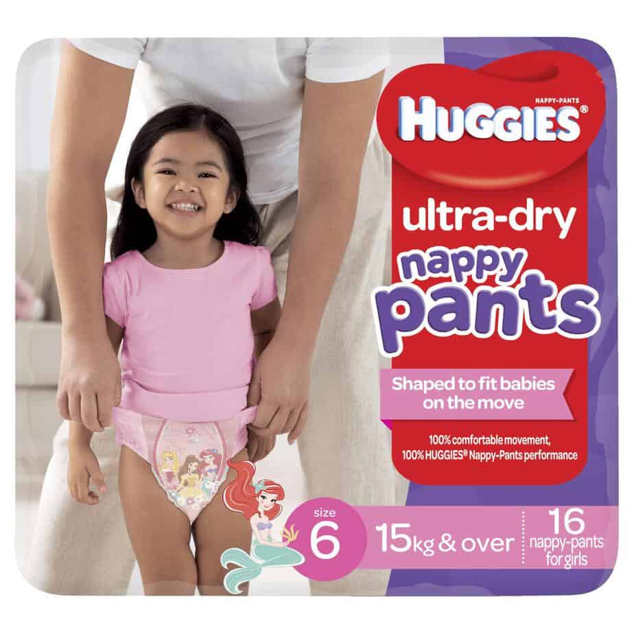 Pixie Box' Huggies Ultra-Dry Nappy Pants Stage 6 Girl 15kg+ (Junior) 64s-10768