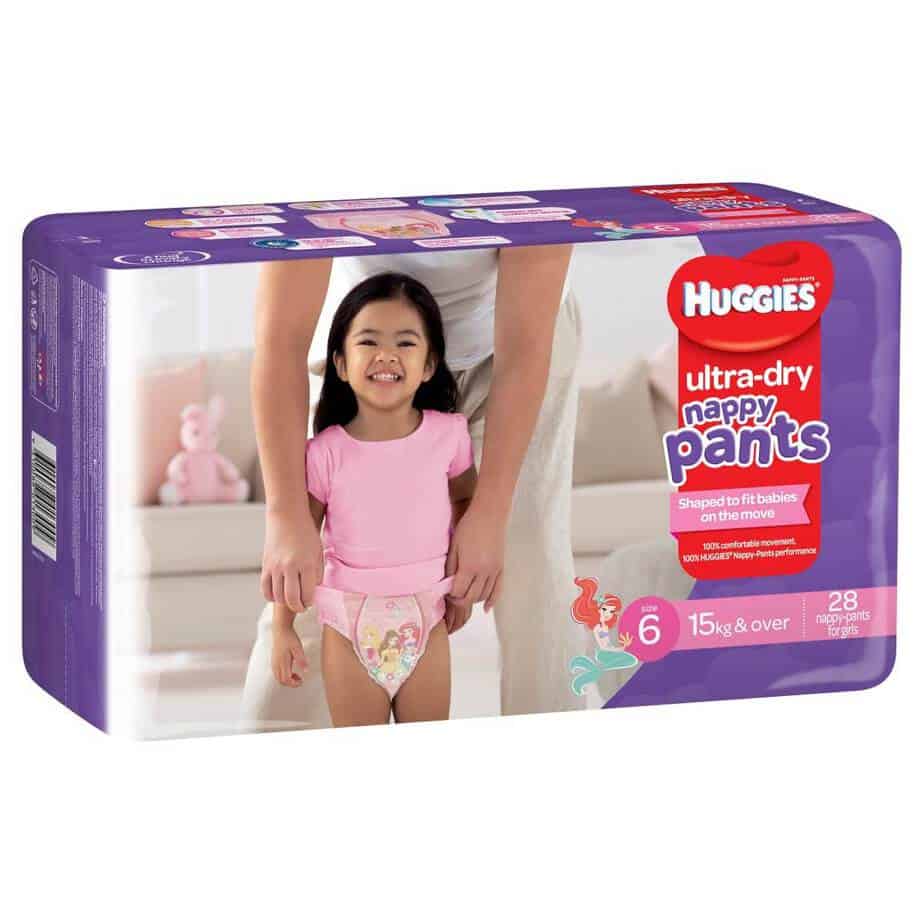 'Monster' Huggies Ultra Dry Nappy Pants Stage 6 (Junior) Girls 15Kg+ - 112s Nappy Pants-11118