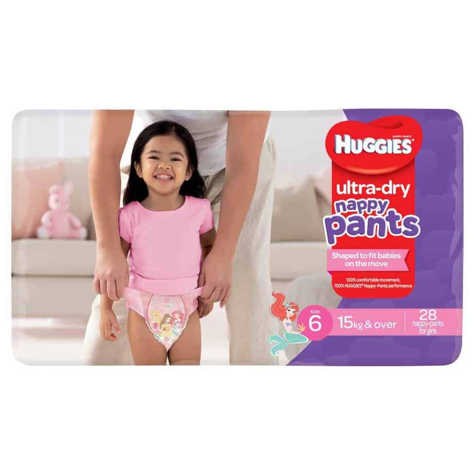 Huggies Ultra Dry Nappy Pants Stage 6 (Junior) Girls 15Kg+ - 28s Nappy Pants-8591