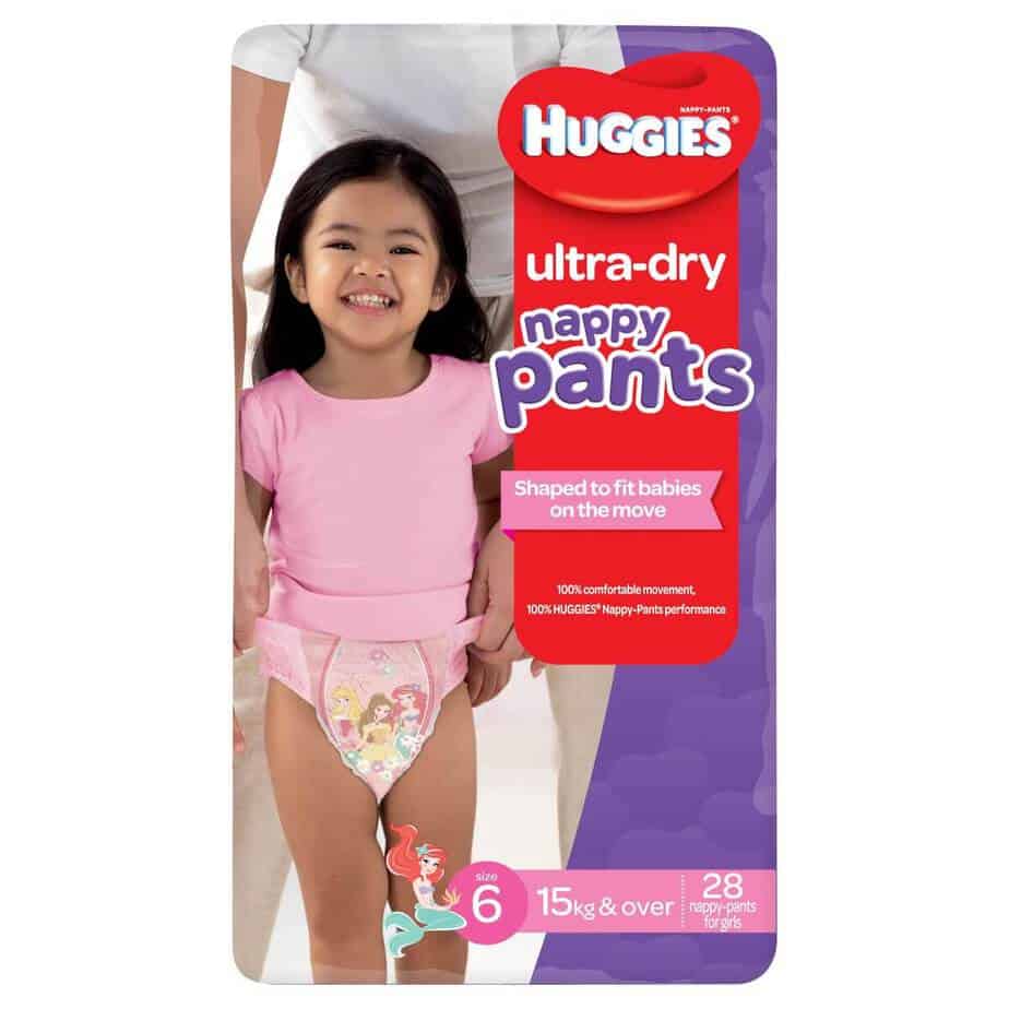 Huggies Ultra Dry Nappy Pants Stage 6 (Junior) Girls 15Kg+ - 28s Nappy Pants-8592