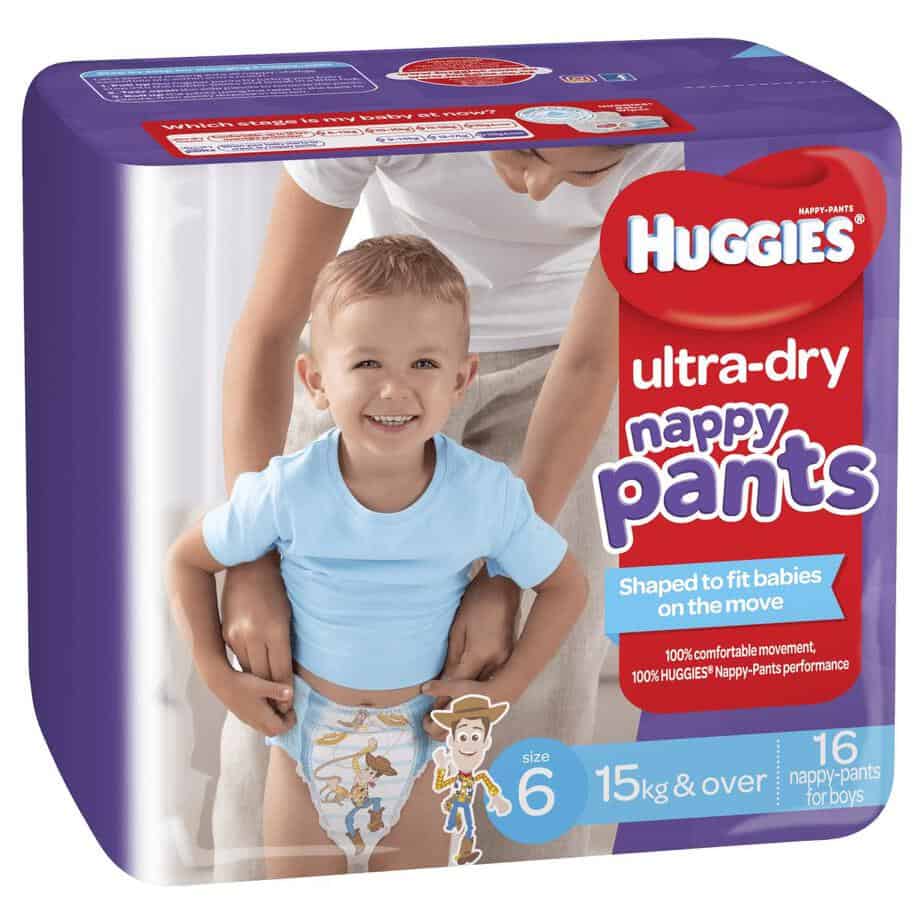 Pixie Box' Huggies Ultra-Dry Nappy Pants Stage 6 Boy 15kg+ (Junior) 64s-10801