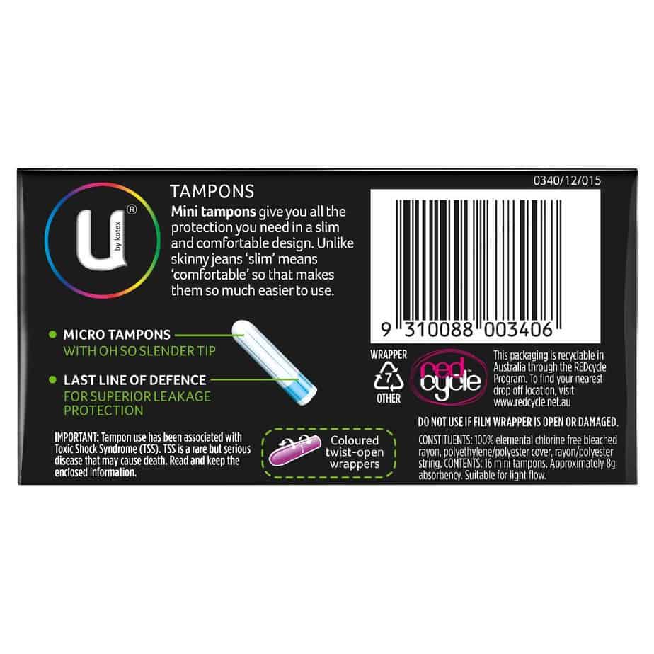 U By Kotex Slim Mini Tampons 16pk-2033
