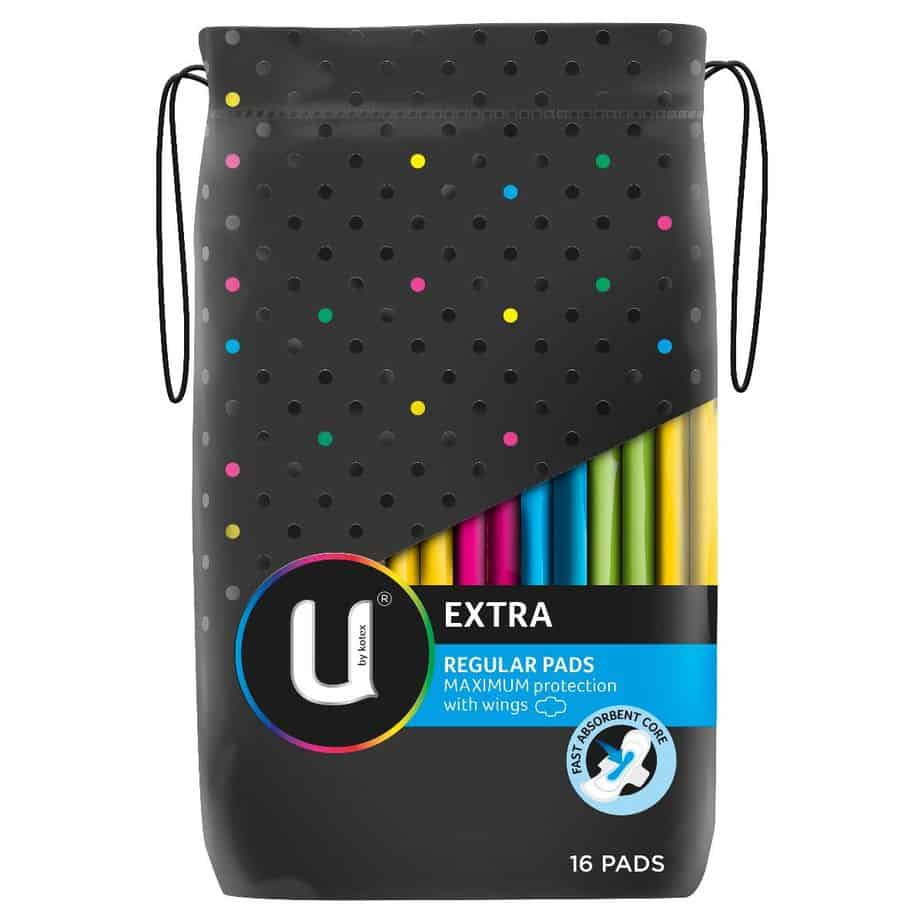 U By Kotex Extra Pads Regular Winged 16pk-2058