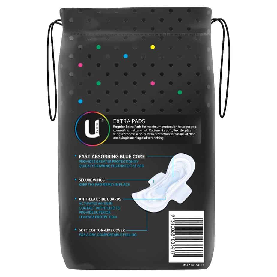 U By Kotex Extra Pads Regular Winged 16pk-2059