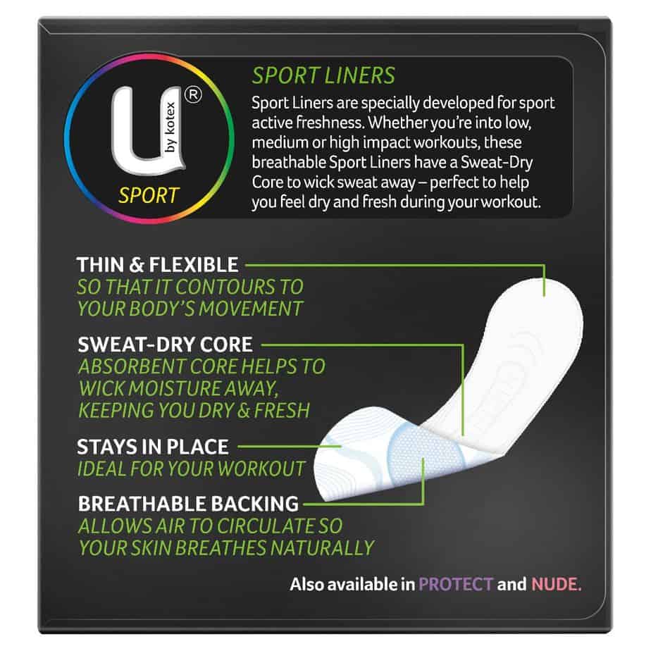 U By Kotex Sport Liners Active Freshness 30pk-2084