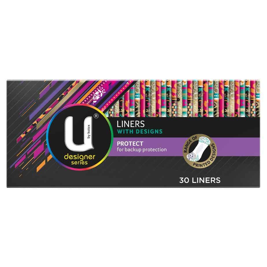 U By Kotex Designer Liners Back up Protection 30pk-2077