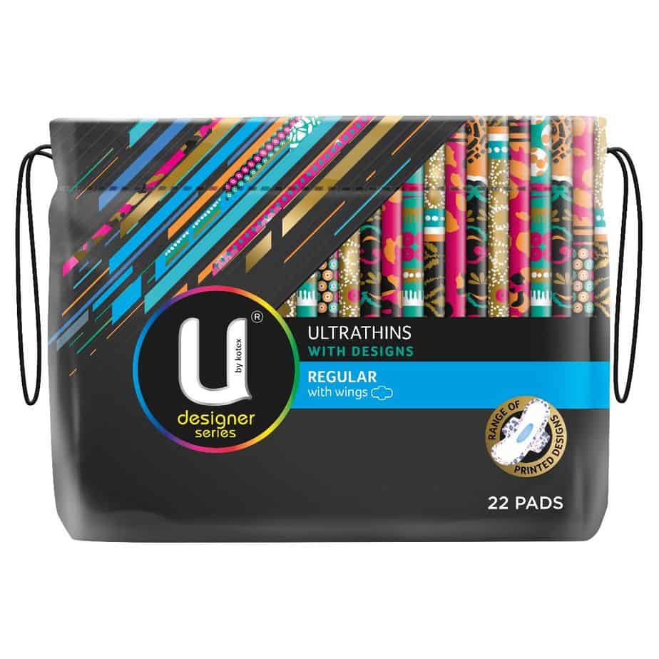U By Kotex Ultrathin Designer Pads Regular Winged 22s-2068