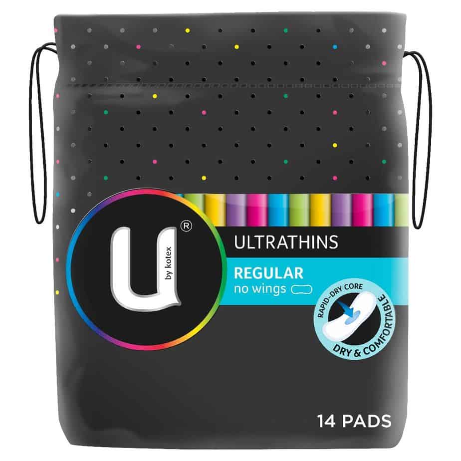 U By Kotex Ultrathin Pads No Wing Regular 14pk-2043