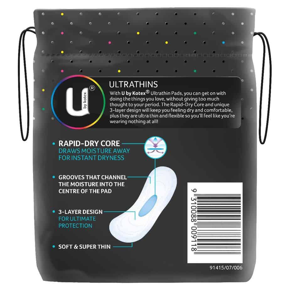U By Kotex Ultrathin Pads No Wing Regular 14pk-2044