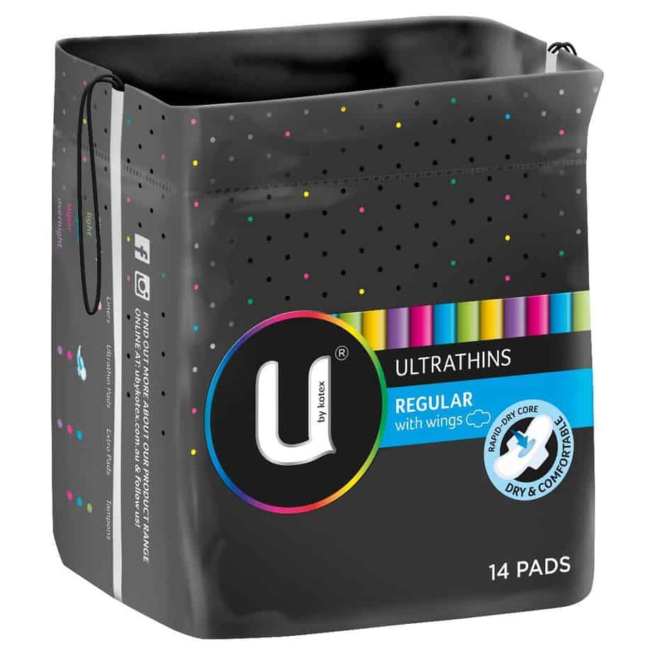 U By Kotex Ultrathin Pads Winged Regular 14pk-0