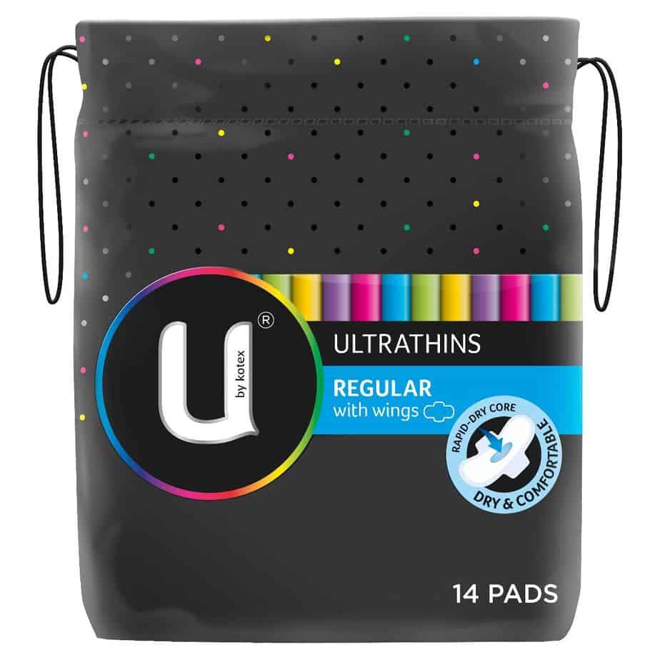 U By Kotex Ultrathin Pads Winged Regular 14pk-2046