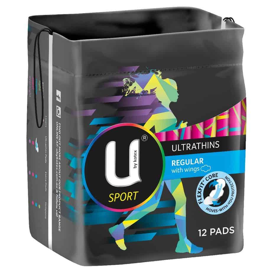U By Kotex Ultrathin Sport Pads Regular Winged 12pk-2070