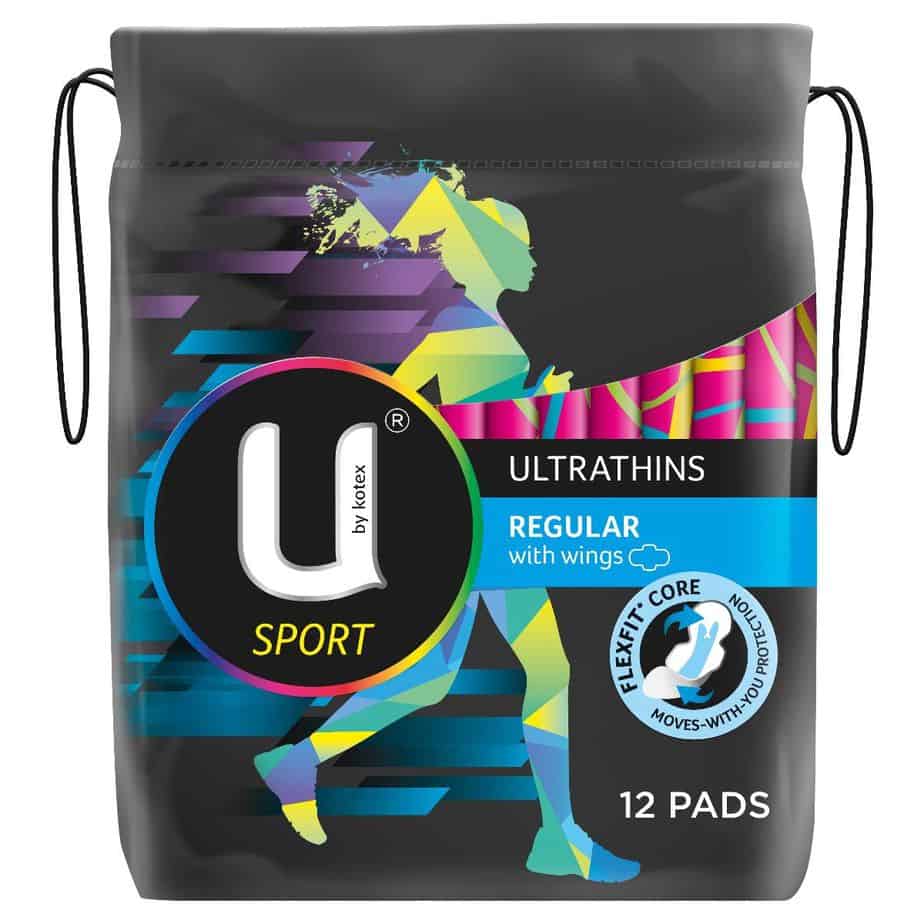 U By Kotex Ultrathin Sport Pads Regular Winged 12pk-2071