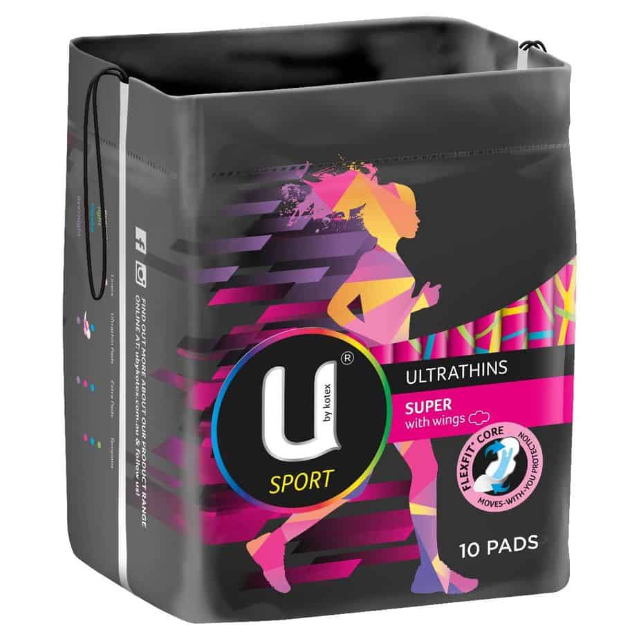 U By Kotex Ultrathin Sport Pads Super Winged 10pk-0