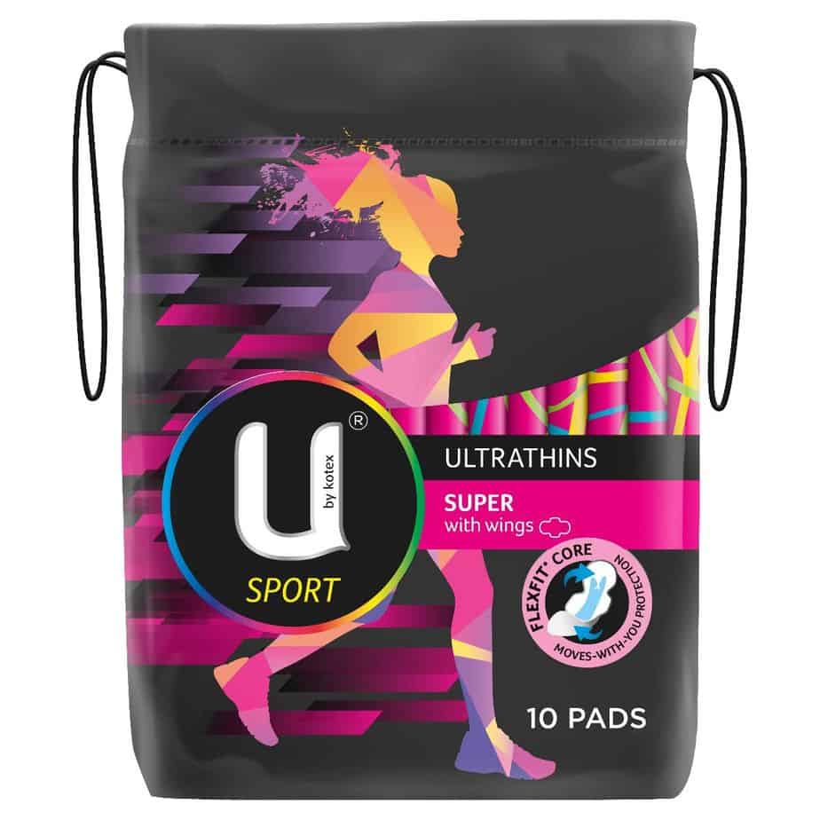 U By Kotex Ultrathin Sport Pads Super Winged 10pk-2074