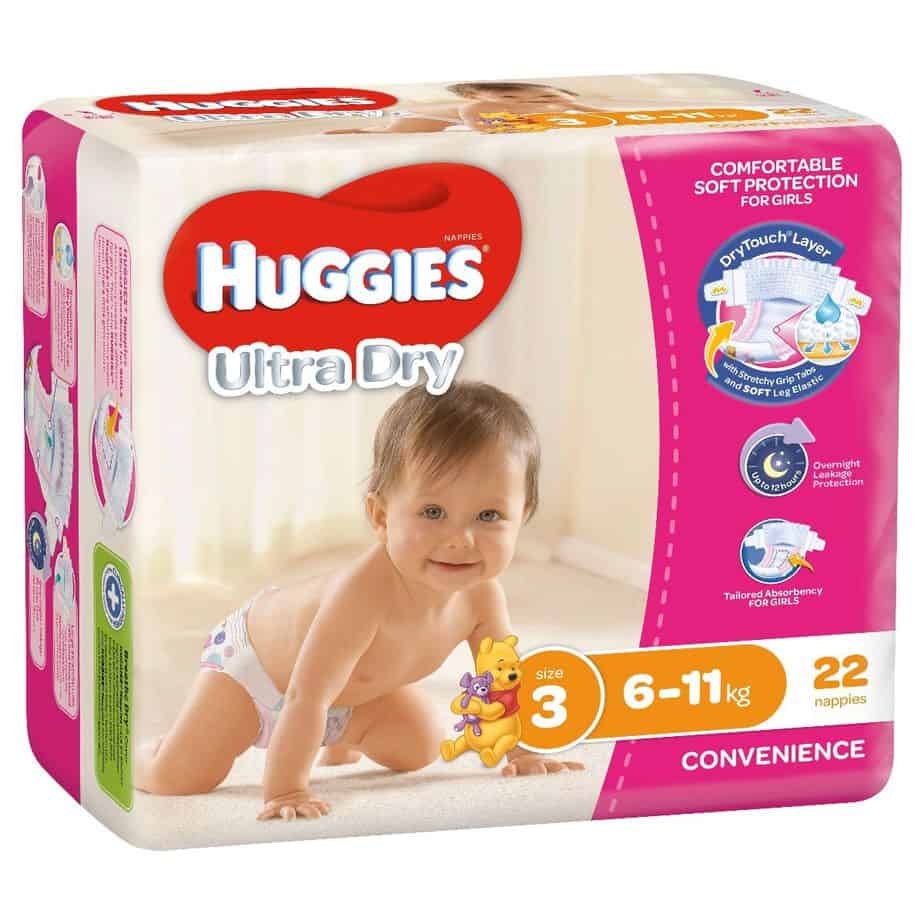 Huggies Nappies Crawler Girl 6-11kg 22s-0