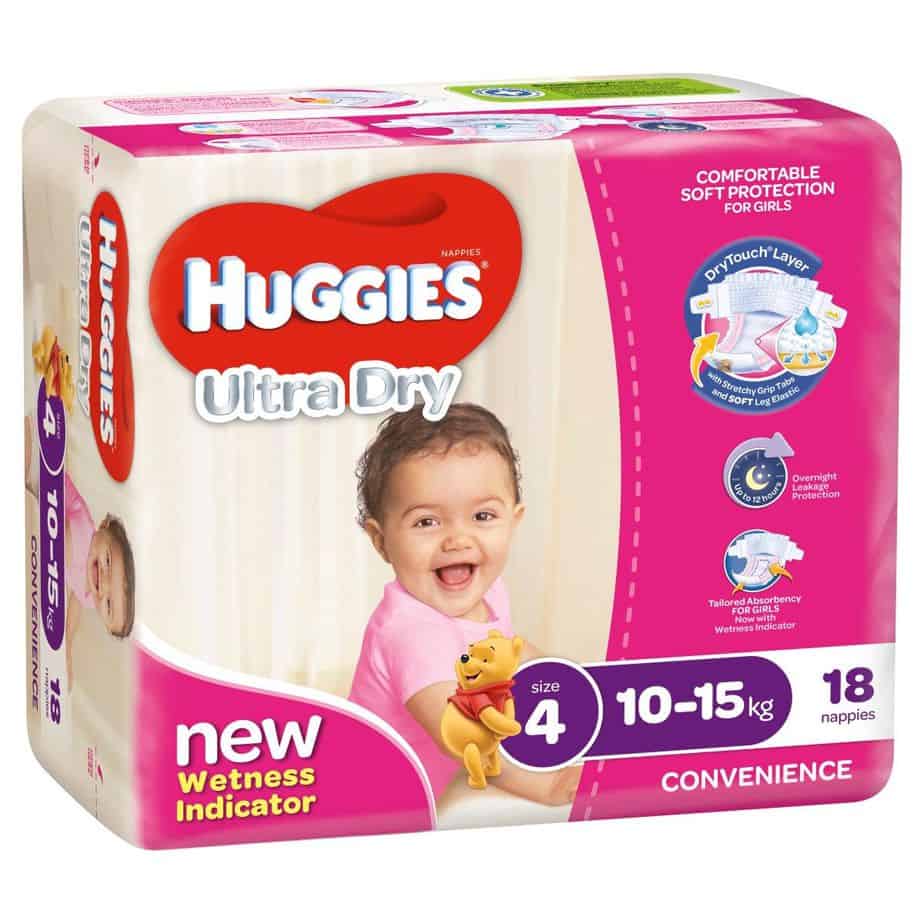 Huggies Nappies Toddler Girl 10-15kg 18s-0