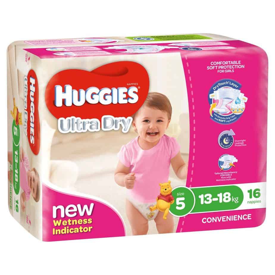 Huggies Nappies Walker Girl 13-18kg 16s-0