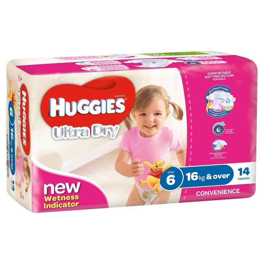 Huggies Nappies Junior Girl 16kg+ 14s-0