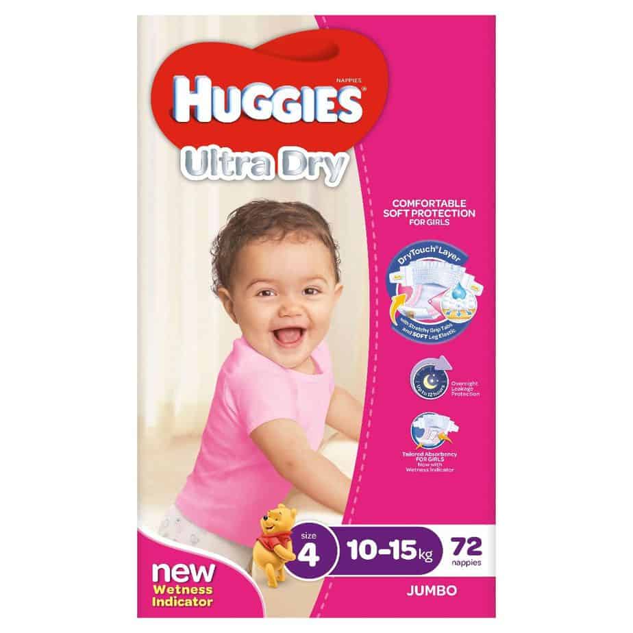 Huggies® Nappies Toddler Girl 10-15kg Jumbo 72s-11098