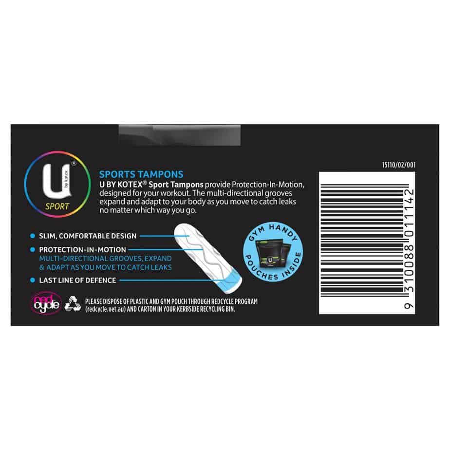 U By Kotex Sport Tampons Regular 16pk-2027