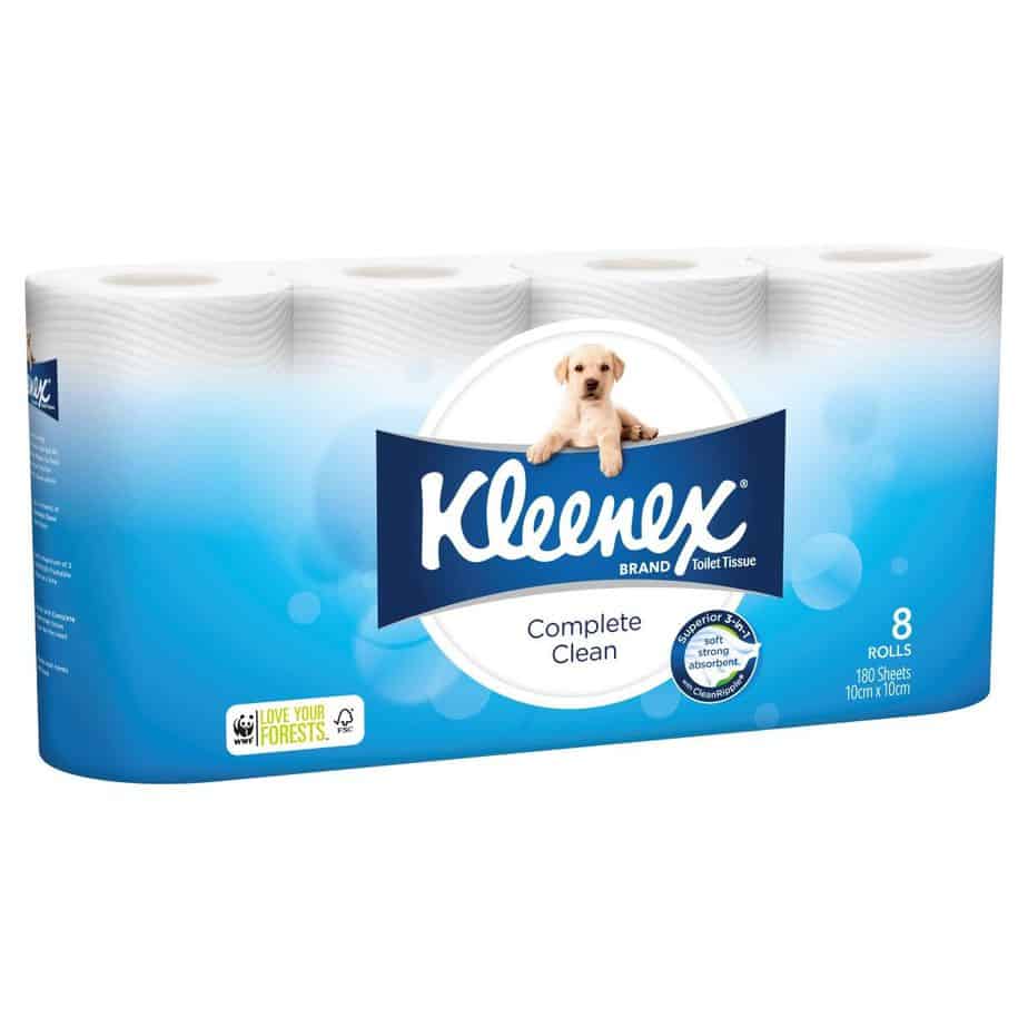 Kleenex Complete Clean Toilet Tissue Regular 8 pack, 180 sheets-0