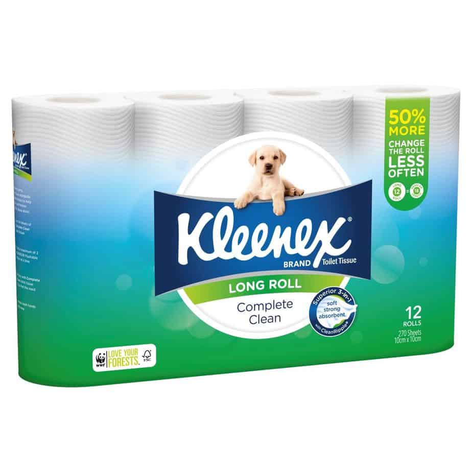 Kleenex Complete Clean Toilet Tissue Long Roll 12 pack, 270 sheets-0