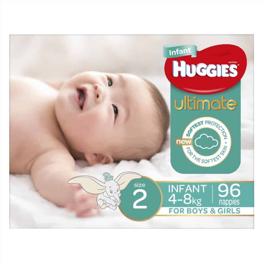 Huggies Ultimate Nappies Size 2 Unisex Jumbo 96s (Infant)-11081